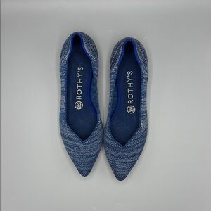 Rothy's Retired Sz 7.5 Point Indigo Heather Blue Ballet Flats